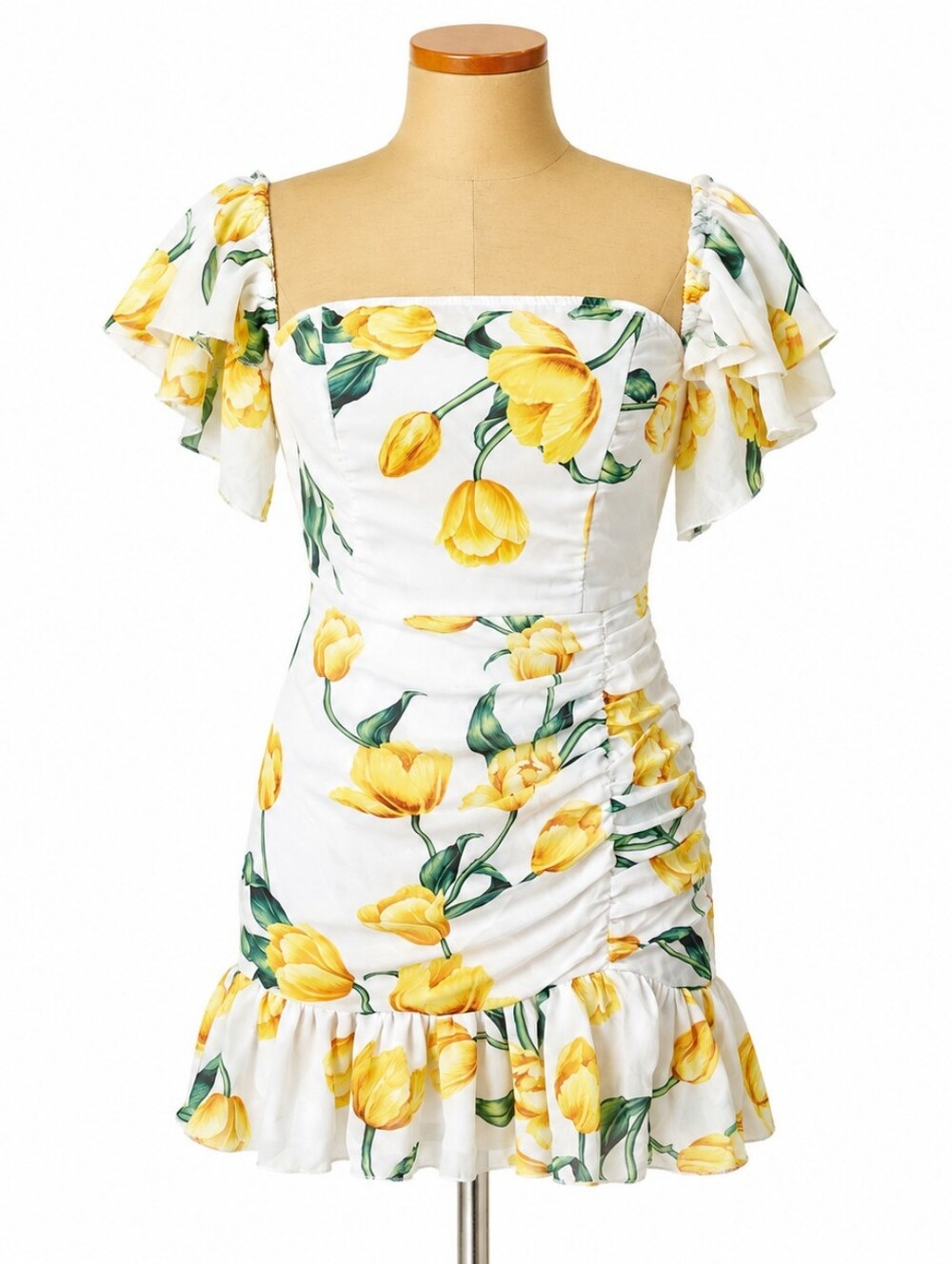Floral Off Shoulder Ruffle Mini Dress Size M